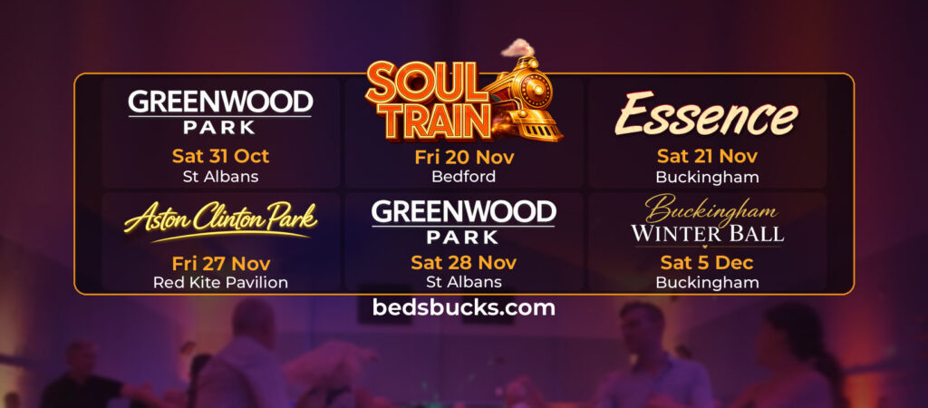 Ceroc Beds & Bucks upcoming freestyle nights: Greenwood 31 October; Soul Train 20 November; Essence 21 November; Aston Clinton 27 November; Greenwood 28 November; Winter Ball 5 December 2026.